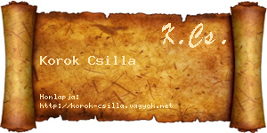 Korok Csilla névjegykártya
